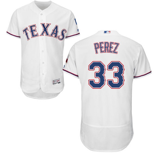 Rangers #33 Martin Perez White Flexbase Authentic Collection Stitched MLB Jersey